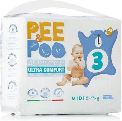 Pee&Poo Klebeband-Windeln Midi Nr 3 Für 6-9kg 45 Stück