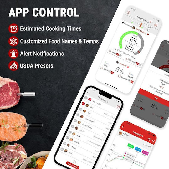 Thermo Pro Ασύρματο Ψηφιακό Θερμόμετρο Μαγειρικής με Ακίδα και Bluetooth