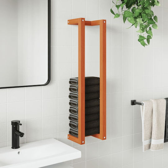 vidaXL Single Wall-Mounted Bathroom Freestanding Towel Rack ​90x90cm Brown