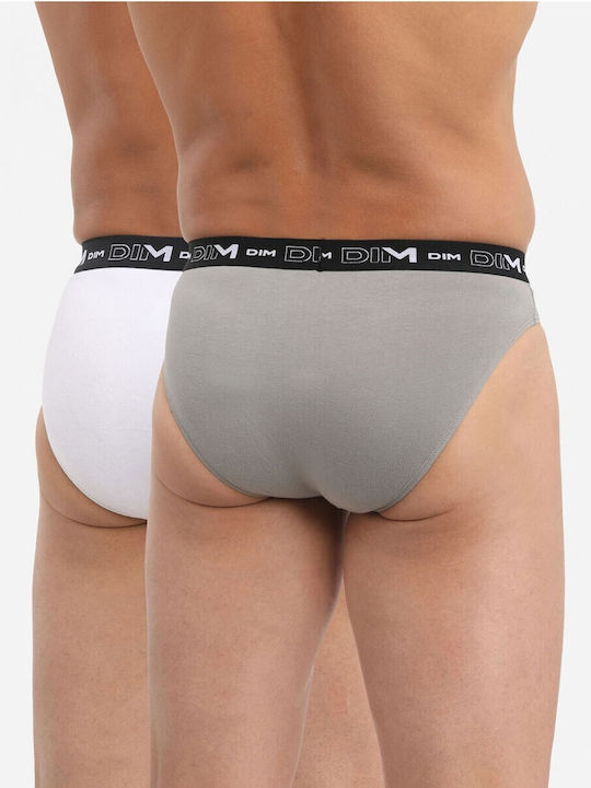 Dim Herren Slips Grey/White mit Mustern 2Packung