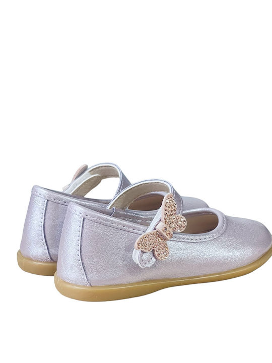 Kids Ballerinas with Hoop & Loop Closure Pink