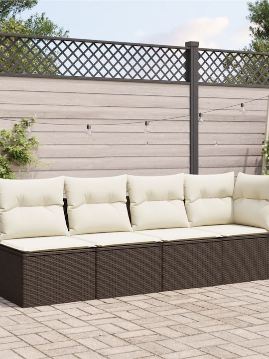 Canapea Cu Patru Locuri De Exterior Din Rattan Cu Perne 55x55x69cm