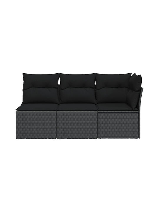 Three-Seater Outdoor Rattan Sofa with Chest and 55x55cm Cushions