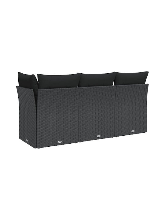 Three-Seater Outdoor Rattan Sofa with Chest and 55x55cm Cushions