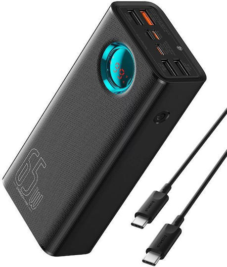 Baseus Amblight Power Bank 26800mAh 65W με 4 Θύρες USB-A και 3 Θύρες USB-C Μαύρο