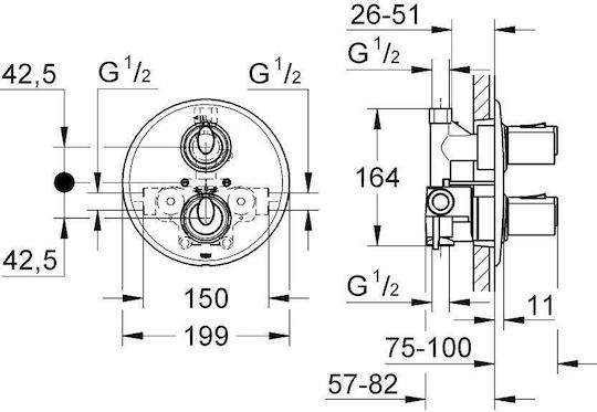Grohe Grohtherm 1000 за душ кабина Сребрист Grohe Grohtherm 1000 за душ кабина Сребрист