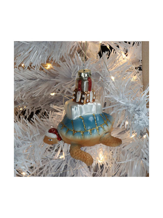 Hängendes Ornament Geschenk Glas Blau 9x9cm