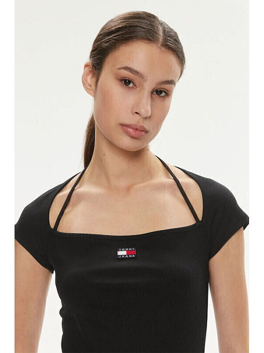 Summer Midi Knitted Black Dress
