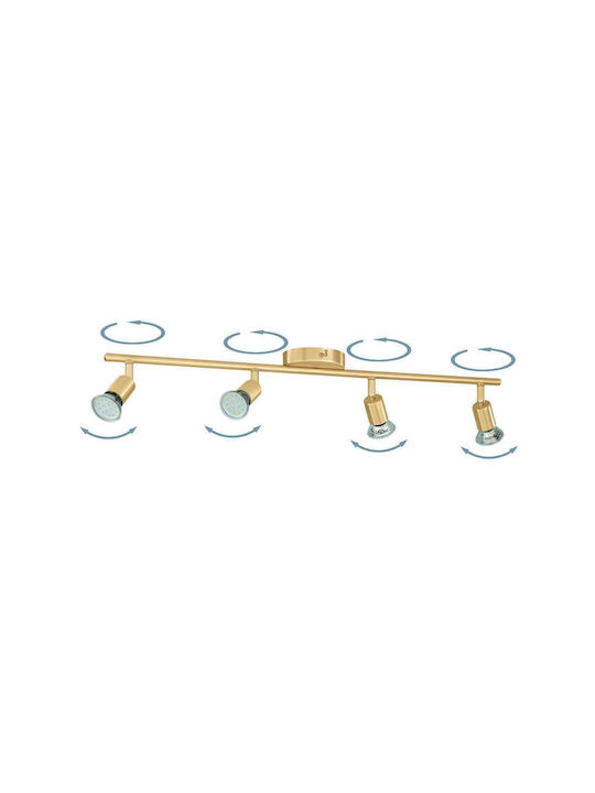 Eglo Spot with 4 Lights and with Socket GU10 in Bronze Color