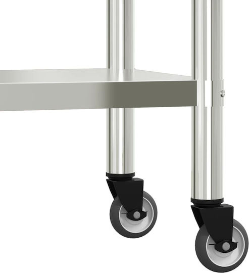 vidaXL Ανοξείδωτο Τραπέζι Μ110xΒ55xΥ85cm