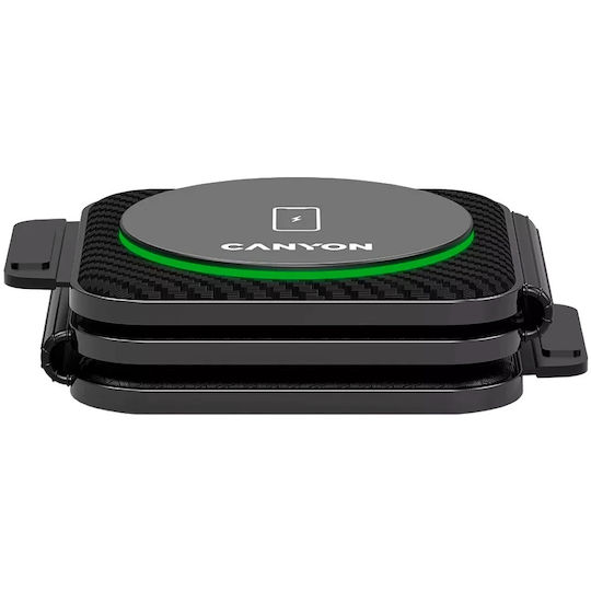 Canyon Kabelloses Ladegerät (Qi Pad) und Kabel USB-C 18W Stromlieferung Schwarzs (CNS-WCS305B)