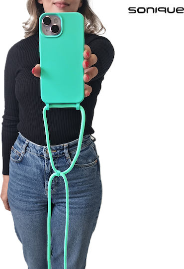 Sonique Back Cover Silicone 0.5mm with Strap Light Blue (Galaxy A55)
