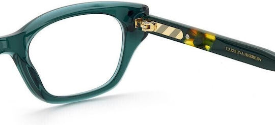 Carolina Herrera Femei Plastic Rame Ochelari Fluture Verde HER 0192 YJE