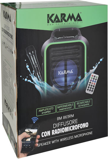 Karma Boxă Karaoke cu Microfon Wireless și Efecte de Iluminare Italiana Bm 863rm Negru