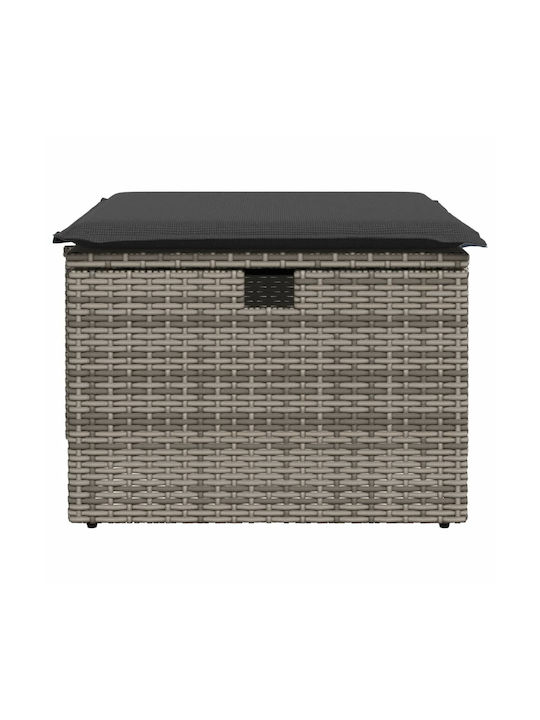 Scaun de Grădină Rattan cu pernă Gri 1buc 55x55x37cm