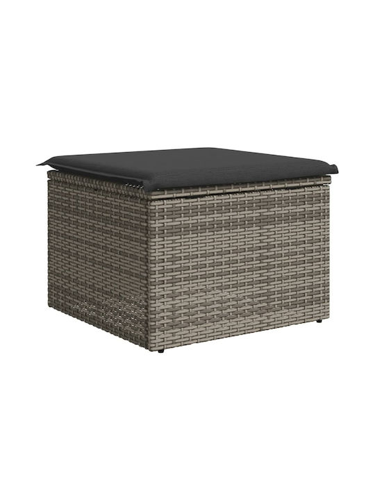 Scaun de Grădină Rattan cu pernă Gri 1buc 55x55x37cm