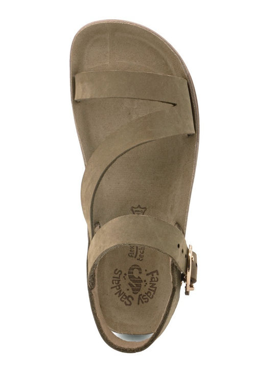 Emma Leather Women's Anatomic Sandals Khaki