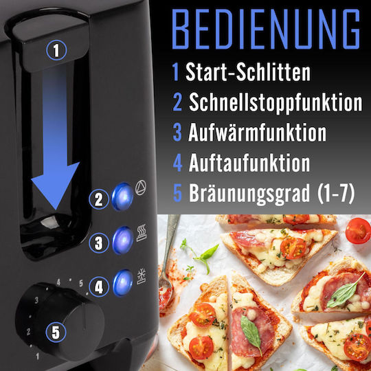 Bomann Toaster 2 Slots 750W Black