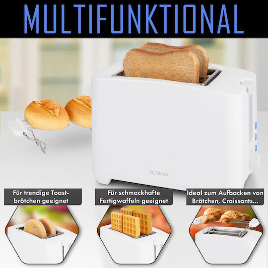Bomann Toaster 2 Slots 750W White