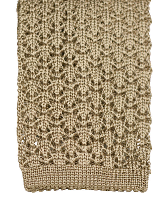 Zaza Men's Tie Silk Knitted in Beige Color