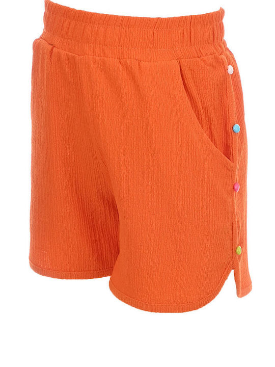 Εβίτα Kinder Set mit Shorts Sommer 2Stück Wafer White-orange