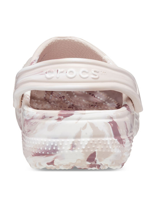 Crocs Marbled Clog Γυναικεία Σαμπό Ροζ