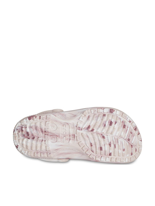 Crocs Marbled Clog Γυναικεία Σαμπό Ροζ