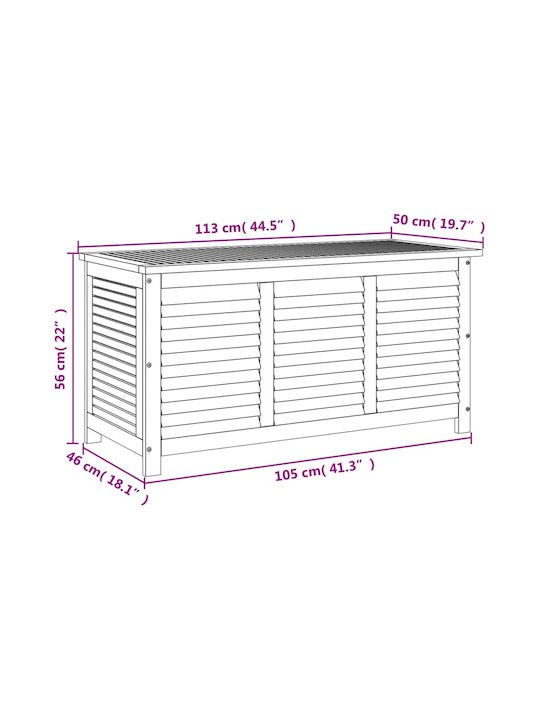 vidaXL Outdoor Storage Box Khaki L113xW50xH56cm