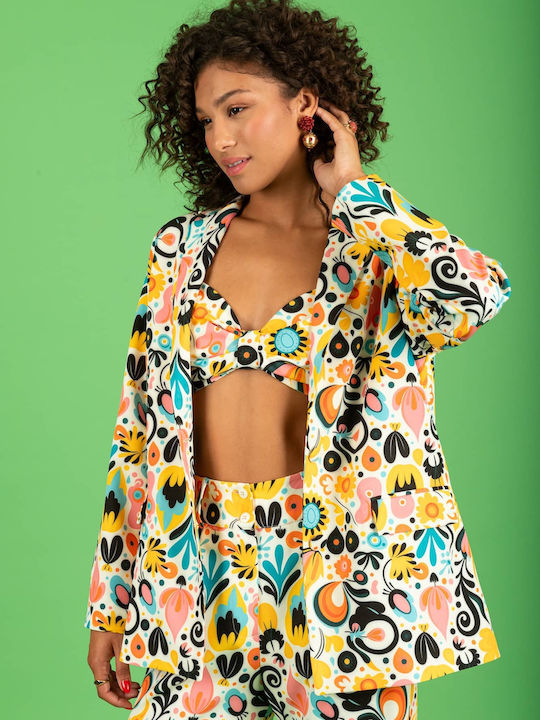 Chaton Women's Blazer Yellow