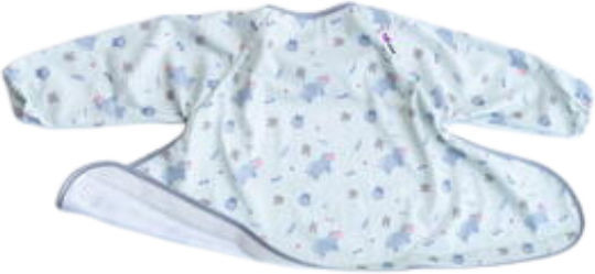 Tidy Tot Bib Hippos Ποδιά Πλαστική με Αυτοκόλλητο & Μανίκια Πολύχρωμη για 6 m+