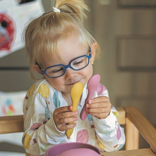 Petite & Mars Baby Löffel Set aus Silikon für 6+ Monate Gelb 2 Stück