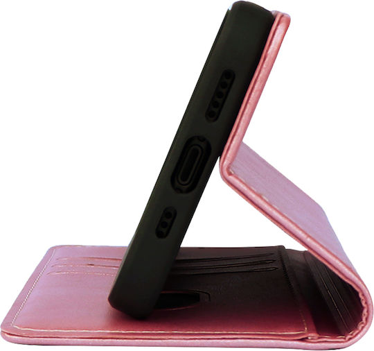 Sonique Vintage Magnet Wallet Synthetic Leather / Plastic / Silicone Rose Gold (Motorola Edge 30 Neo 5G)