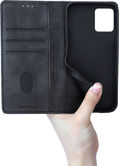 Sonique Vintage Magnet Wallet Synthetic Leather / Plastic / Silicone Black (Moto G32)