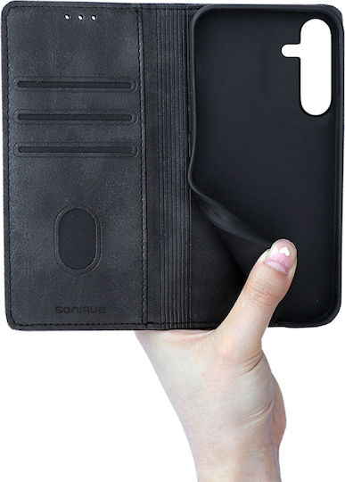 Sonique Vintage Magnet Wallet Piele artificială / Plastic / Silicon Negru (Galaxy A25 5G)