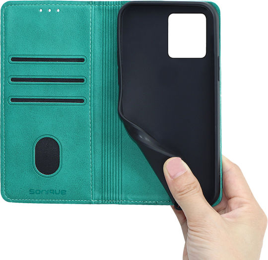 Sonique Brieftasche Synthetisches Leder / Kunststoff / Silikon Türkis (Motorola Edge 40)