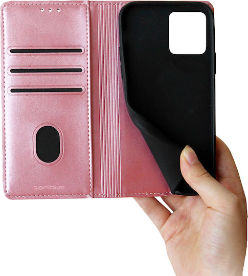 Sonique Vintage Magnet Портмоне Изкуствена кожа / Пластмаса / Силикон Розово злато (Moto G72)