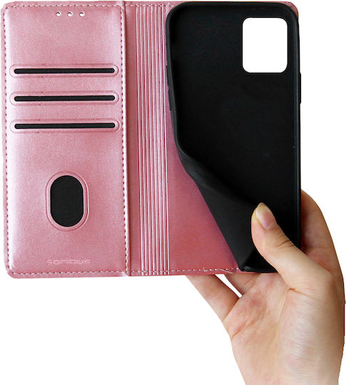Sonique Vintage Magnet Wallet Δερματίνης / Πλαστικό / Σιλικόνης Ροζ Χρυσό (Moto G32)