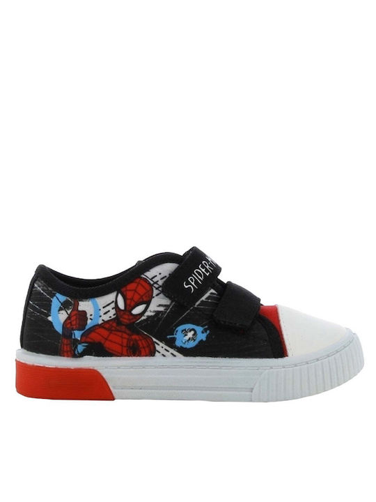 Marvel Παιδικά Sneakers Ανατομικά με Σκρατς & Φωτάκια Μαύρα