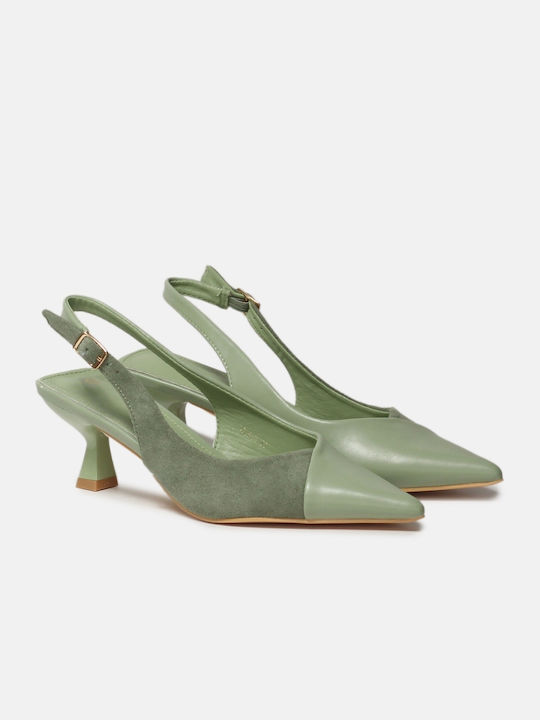 InShoes Pointed Toe Green Heels