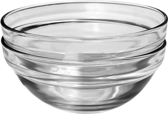 Alpina Appliances Serving Bowl Round Glass Transparent with Diameter 12cm 2pcs