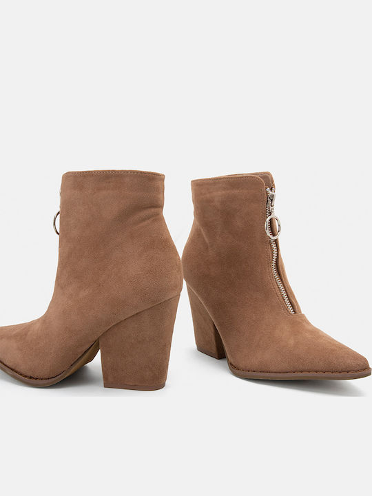 Wildleder Stiefeletten Damen Braun