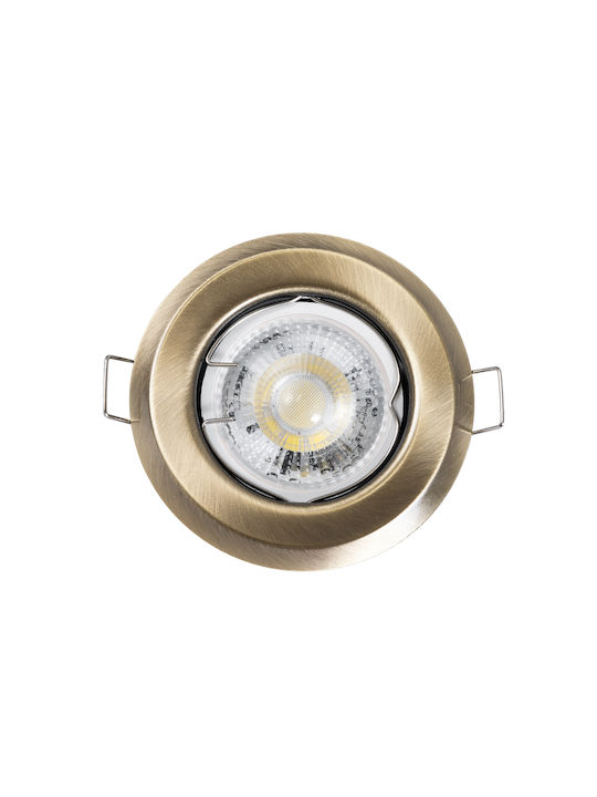 GloboStar Delta Кръгла Металик Рамка за Спот GU5.3 Бронзов 8.3x8.3см. 1бр