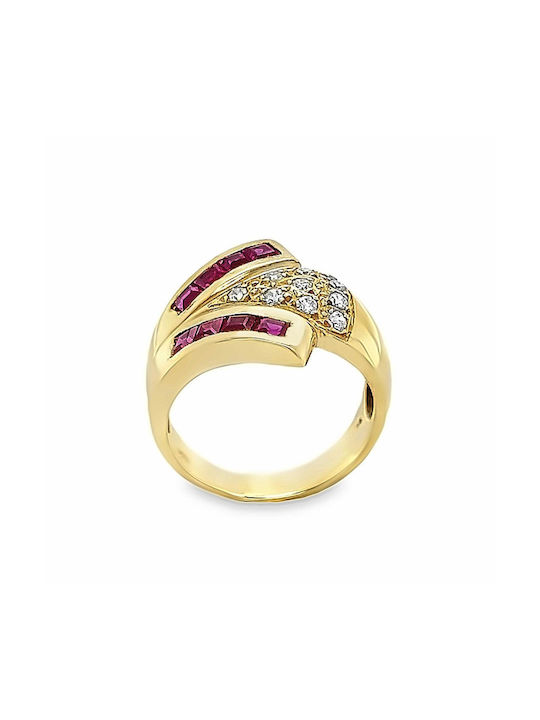 Xryseio Damen Ring mit Zirkonia aus Gold 14K