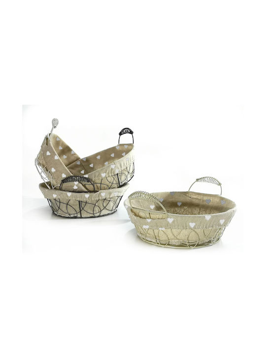 Decorative Basket Fabric with Handles Beige 24x24x8cm ArteLibre