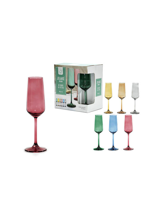 ArteLibre Set of Glasses Champagne made of Glass Stemmed 195ml 6pcs