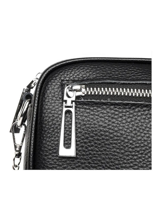 Leder Damen Tasche Crossbody Schwarz