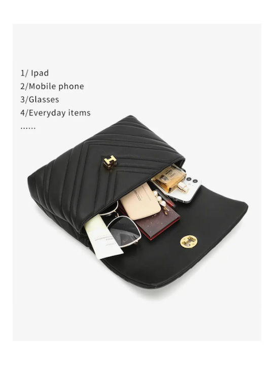 Leder Damentasche Schultertasche Schwarz