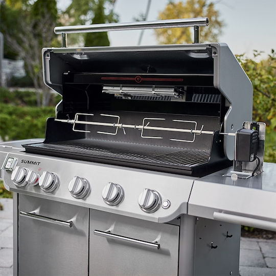 Weber Summit S Ψησταριά Υγραερίου Σχάρας 91x49εκ. με 5 Εστίες 27kW και Πλαϊνό Μάτι Υπερύθρων