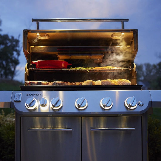 Weber Summit S Ψησταριά Υγραερίου Σχάρας 91x49εκ. με 5 Εστίες 27kW και Πλαϊνό Μάτι Υπερύθρων