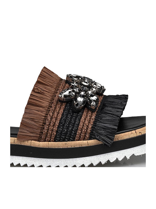Flache Sandalen für Damen in Schwarz Farbe